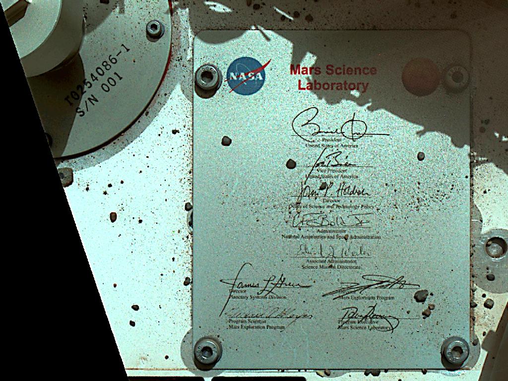 President Obama's Signature Riding on Mars Rover Curiosity